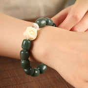 Buddha Stones Bodhi Seed Om Mani Padme Hum Lion Head Peace Bracelet - image 3