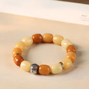 Buddha Stones Bodhi Seed Om Mani Padme Hum Lion Head Peace Bracelet - Yellow Bodhi Seed(Wrist Circumference: 15-17cm) - image 8