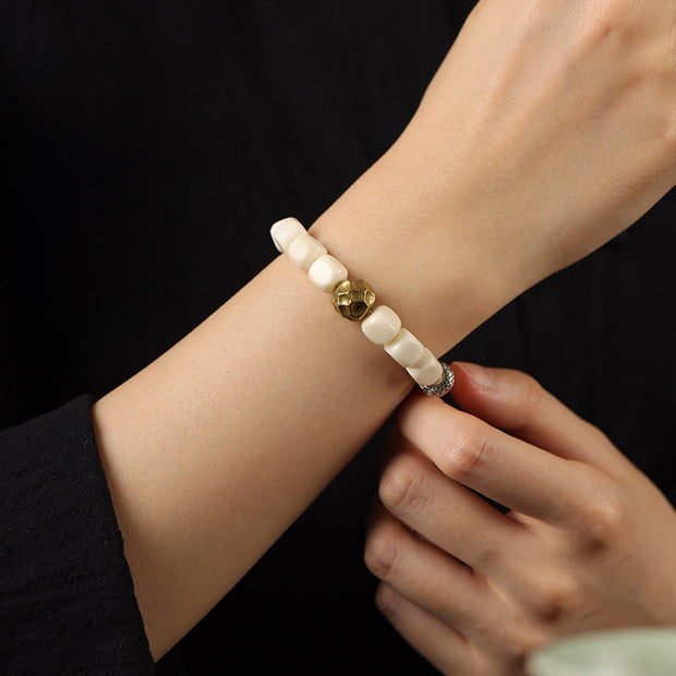 Buddha Stones Bodhi Seed Hammered Copper Brass Calm Bracelet - image 5
