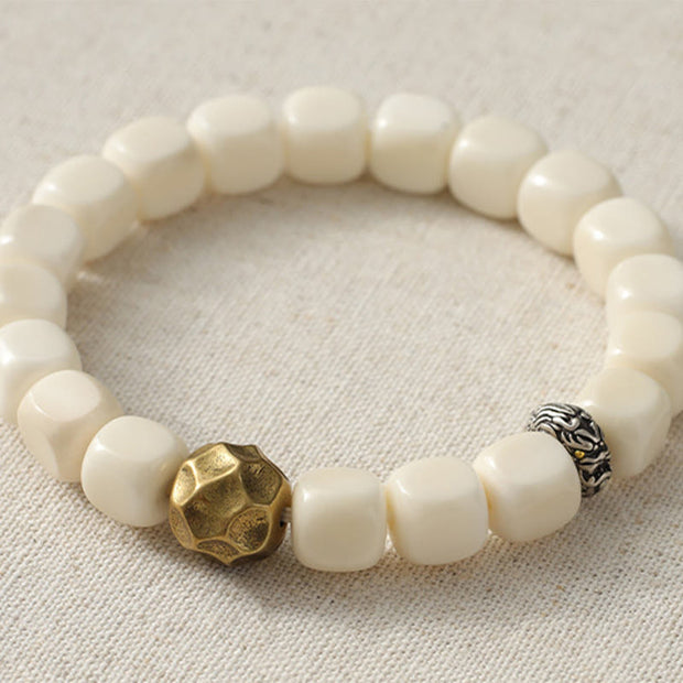 Buddha Stones Bodhi Seed Hammered Copper Brass Calm Bracelet - image 7
