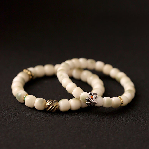 Buddha Stones Bodhi Seed Hammered Copper Brass Garuda Wisdom Bracelet - image 13