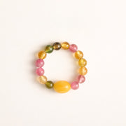 Buddha Stones Natural Tourmaline Lucky Pearl Pixiu Amber Positive Love Ring - Tourmaline & Amber - image 11
