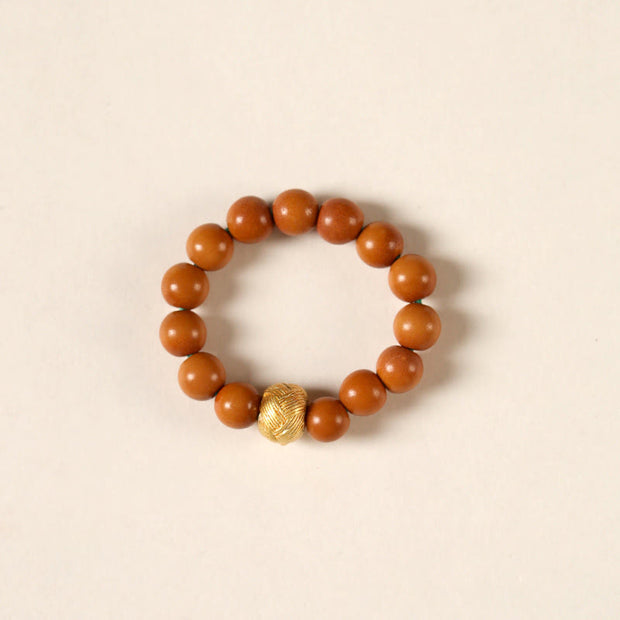 Buddha Stones Olive Pit Bead Copper Coin Inner Strength Ring - Copper Bead - 4mm - image 8