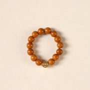 Buddha Stones Olive Pit Bead Copper Coin Inner Strength Ring - Copper Coin - 4mm - image 2