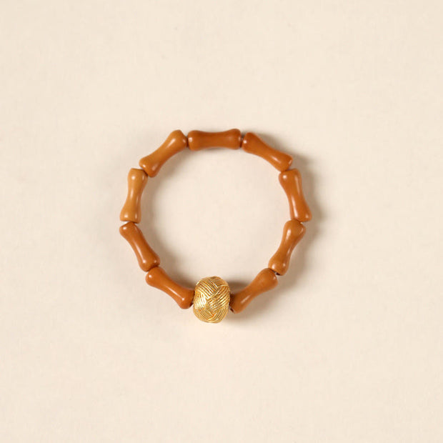 Buddha Stones Olive Pit Bead Copper Coin Inner Strength Ring - Copper Bead - 6mm - image 10