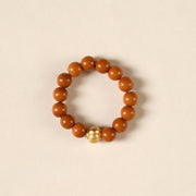 Buddha Stones Olive Pit Bead Copper Coin Inner Strength Ring - Lantern Pattern - 4mm - image 13