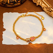 Buddha Stones Copper Brass Plated 24k Gold Beads Gourd Wealth Bracelet - image 4