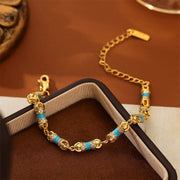 Buddha Stones Copper Brass Plated 24k Gold Vajra Wealth Luck Bracelet - image 5