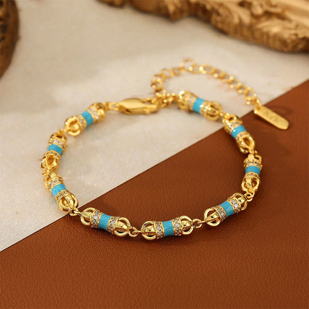 Buddha Stones Copper Brass Plated 24k Gold Vajra Wealth Luck Bracelet - image 3