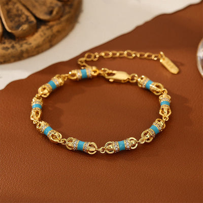 Buddha Stones Copper Brass Plated 24k Gold Vajra Wealth Luck Bracelet - Copper Brass Plated 24k Gold(Wrist Circumference: 20-25cm) - image 1