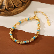Buddha Stones Copper Brass Plated 24k Gold Vajra Wealth Luck Bracelet - image 4