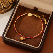 Buddha Stones Red String Copper Brass Gourd Strength Wealth Bracelet - image 4