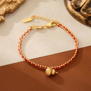 Buddha Stones Red String Copper Brass Gourd Strength Wealth Bracelet - image 5