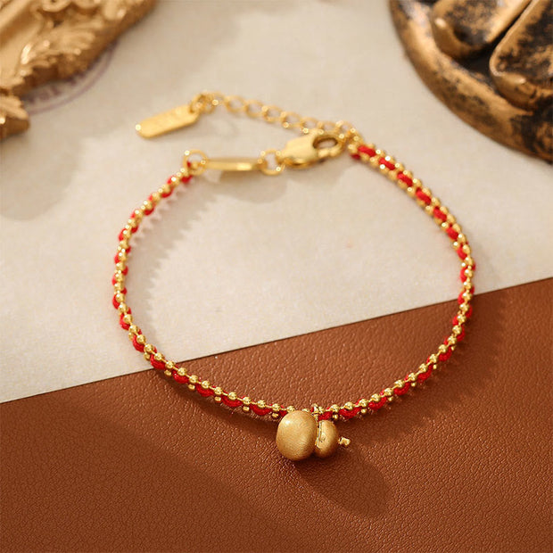 Buddha Stones Red String Copper Brass Gourd Strength Wealth Bracelet - image 5