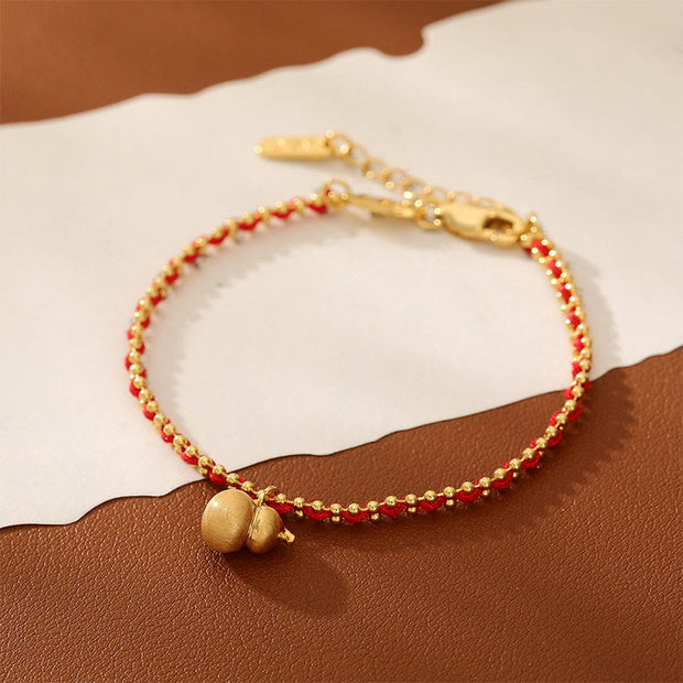 Buddha Stones Red String Copper Brass Gourd Strength Wealth Bracelet - image 2