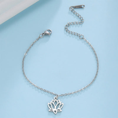 Buddha Stones Lotus Pattern Titanium Steel Enlightenment Bracelet - Golden(Wrist Circumference: 15-20cm) - image 1