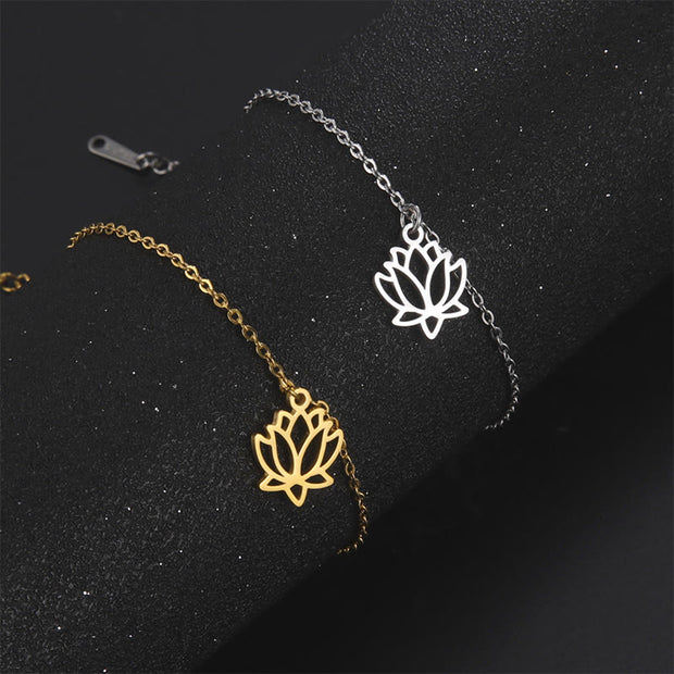 Buddha Stones Lotus Pattern Titanium Steel Enlightenment Bracelet - image 10