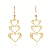 Buddha Stones Elegant Titanium Steel Balance Hammer Marks Earrings - Golden Heart Shape(Titanium Steel Posts) - image 7