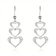 Buddha Stones Elegant Titanium Steel Balance Hammer Marks Earrings - Silvery Heart Shape(Titanium Steel Posts) - image 8