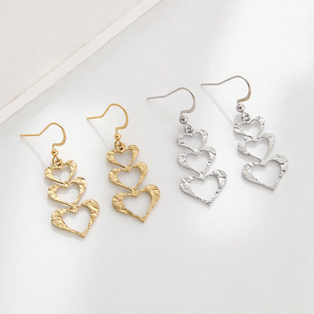 Buddha Stones Elegant Titanium Steel Balance Hammer Marks Earrings - image 9