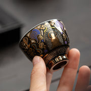 Buddha Stones Black Thangka Buddha Auspicious Clouds Teacup Kung Fu Tea Cup - image 7
