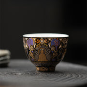 Buddha Stones Black Thangka Buddha Auspicious Clouds Teacup Kung Fu Tea Cup - image 4