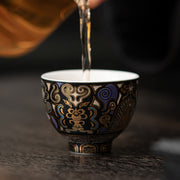 Buddha Stones Black Thangka Buddha Auspicious Clouds Teacup Kung Fu Tea Cup - image 9