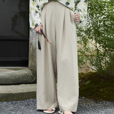 Buddha Stones Plain Ankle-Length Women's Pants With Pockets For Older Adults - Linen - US14，UK/AU18，EU46 (2XL) - image 1