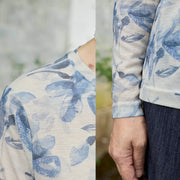 Buddha Stones Fall Blue Floral Women's Long Sleeve T-Shirt  For Older Adults - image 13