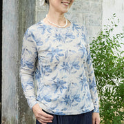 Buddha Stones Fall Blue Floral Women's Long Sleeve T-Shirt  For Older Adults - image 6