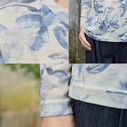 Buddha Stones Fall Blue Floral Women's Long Sleeve T-Shirt  For Older Adults - image 14