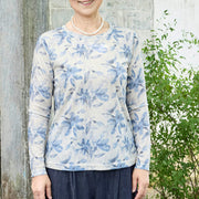 Buddha Stones Fall Blue Floral Women's Long Sleeve T-Shirt  For Older Adults - image 4
