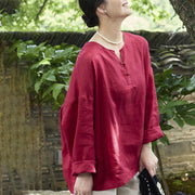 Buddha Stones Solid Color Linen Long Sleeve Women's Shirt For Older Adults - image 17