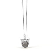 Buddha Stones 925 Sterling Silver Natural Silver Quartz Super Seven Crystal Cat Necklace Pendant - image 7