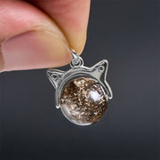 Buddha Stones 925 Sterling Silver Natural Black Quartz Super Seven Crystal Cat Necklace Pendant - image 6
