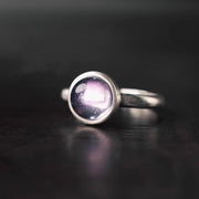 Buddha Stones Natural 925 Sterling Silver Amethyst Adjustable Balance Ring - B Style(About 9*9mm) - image 0