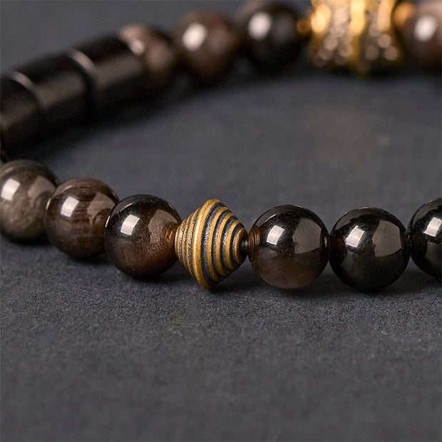 FREE Today: Protection and Communication Silver Sheen Obsidian Ebony Bracelet - image 3