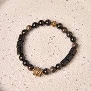 FREE Today: Protection and Communication Silver Sheen Obsidian Ebony Bracelet - image 1