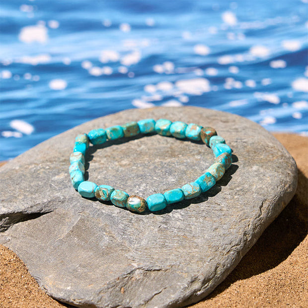 Buddha Stones Natural Colorful Emperor Stone Oval Square Beads Anti-stress Bracelet - image 4