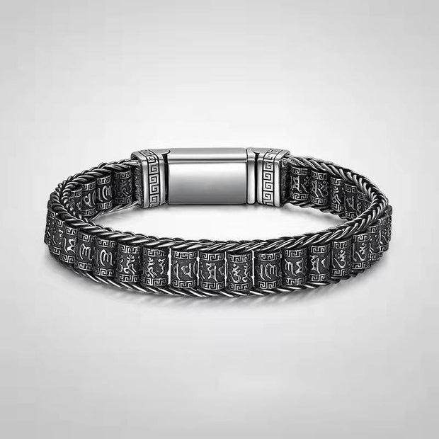 Buddha Stones Tibetan Copper Buckle Om Mani Padme Hum Peace Metal Bracelet - 20cm - image 0