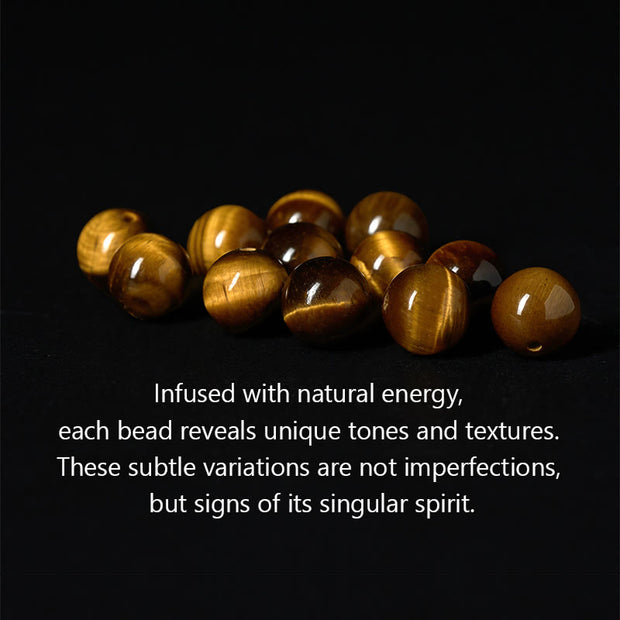 Buddha Stones Natural Silver Sheen Obsidian Tiger Eye Three-Faced Buddha Protection Bracelet - image 7