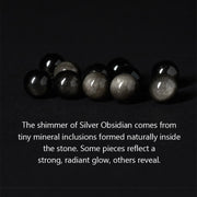 Buddha Stones Silver Sheen Obsidian Tiger Eye Om Mani Padme Hum Three-Faced Buddha Positive Bracelet - image 6