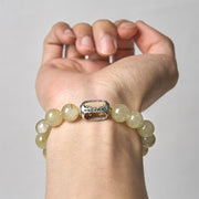 Buddha Stones Natural Citrine Om Mani Padme Hum Prosperity Bracelet - image 3