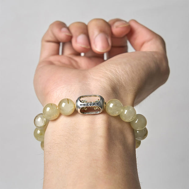 Buddha Stones Natural Citrine Om Mani Padme Hum Prosperity Bracelet - image 3