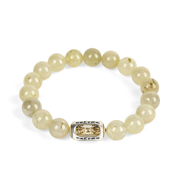 Buddha Stones Natural Citrine Om Mani Padme Hum Prosperity Bracelet - image 4