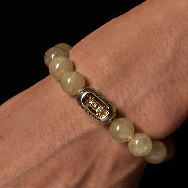 Buddha Stones Natural Citrine Om Mani Padme Hum Prosperity Bracelet - image 2