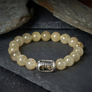 Buddha Stones Natural Citrine Om Mani Padme Hum Prosperity Bracelet - 20cm - image 0