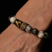 Buddha Stones Natural Grey Jasper Kambamba Jasper Citrine Horse Zodiac PiXiu Protection Bracelet - image 2