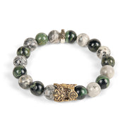 Buddha Stones Natural Grey Jasper Kambamba Jasper Citrine Horse Zodiac PiXiu Protection Bracelet - image 4