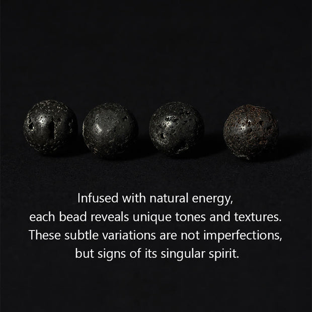 Buddha Stones Silver Sheen Obsidian Lava Rock Grey Jasper Om Mani Padme Hum Vajra Soothing Bracelet - image 5